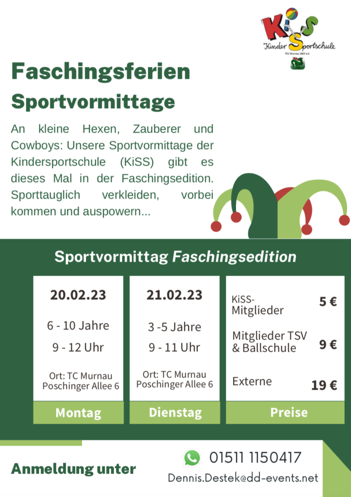 KiSS Sportvormittage in den Faschingsferien Murnau 2023